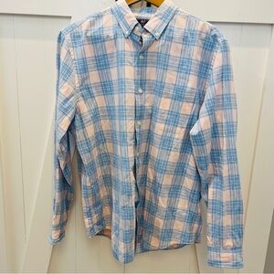 Vineyard Vines Slim Fit Murray Shirt Mens Long Sleeve Button Pink Blue Plaid L